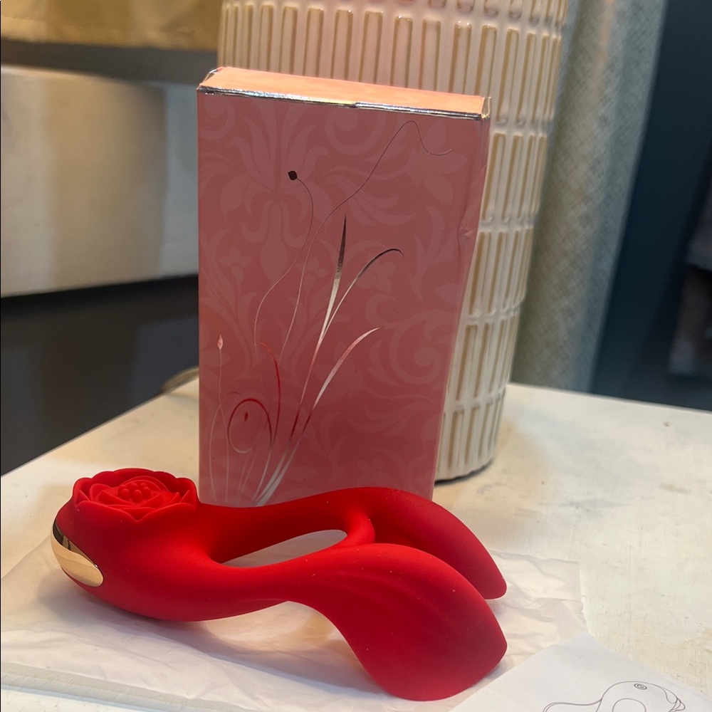Red Rose-Shaped Silicone Toy